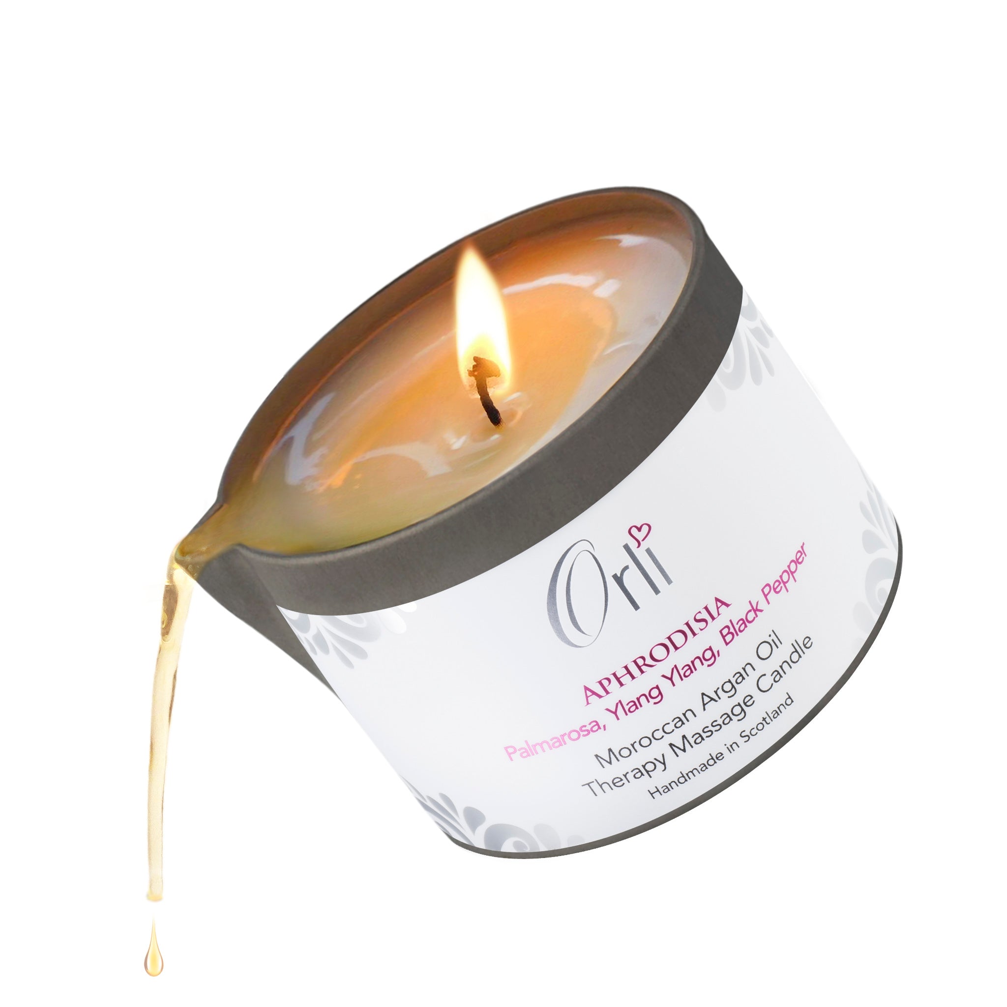 Aphrodisia massage candle for sensual relaxation and indulgent spa treatments