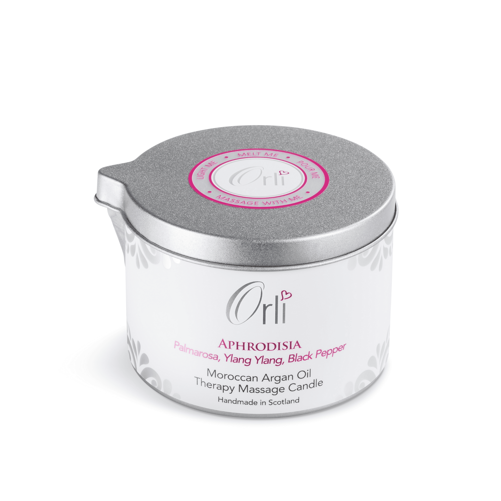 Aphrodisia massage candle melted oil texture and warm intimate ambience