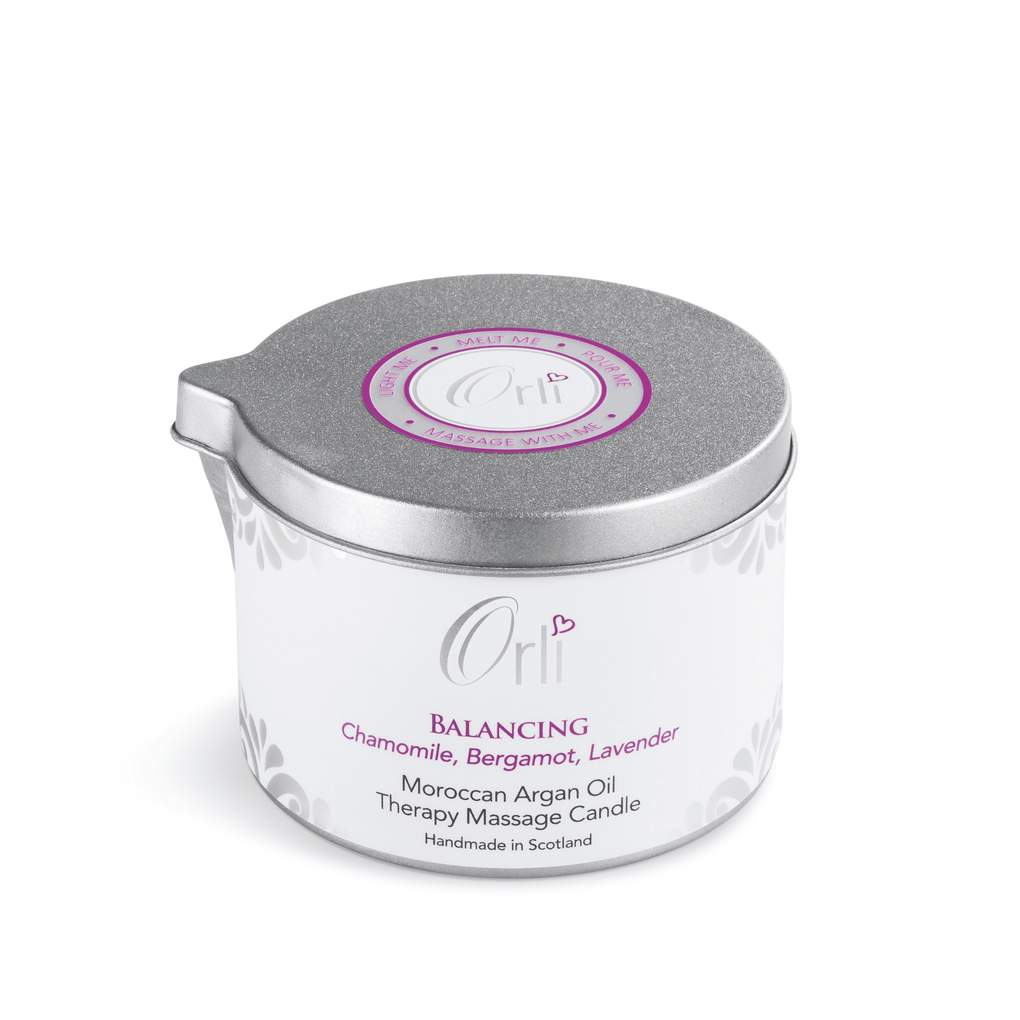 Balancing massage candle melted oil texture and calming spa ambience