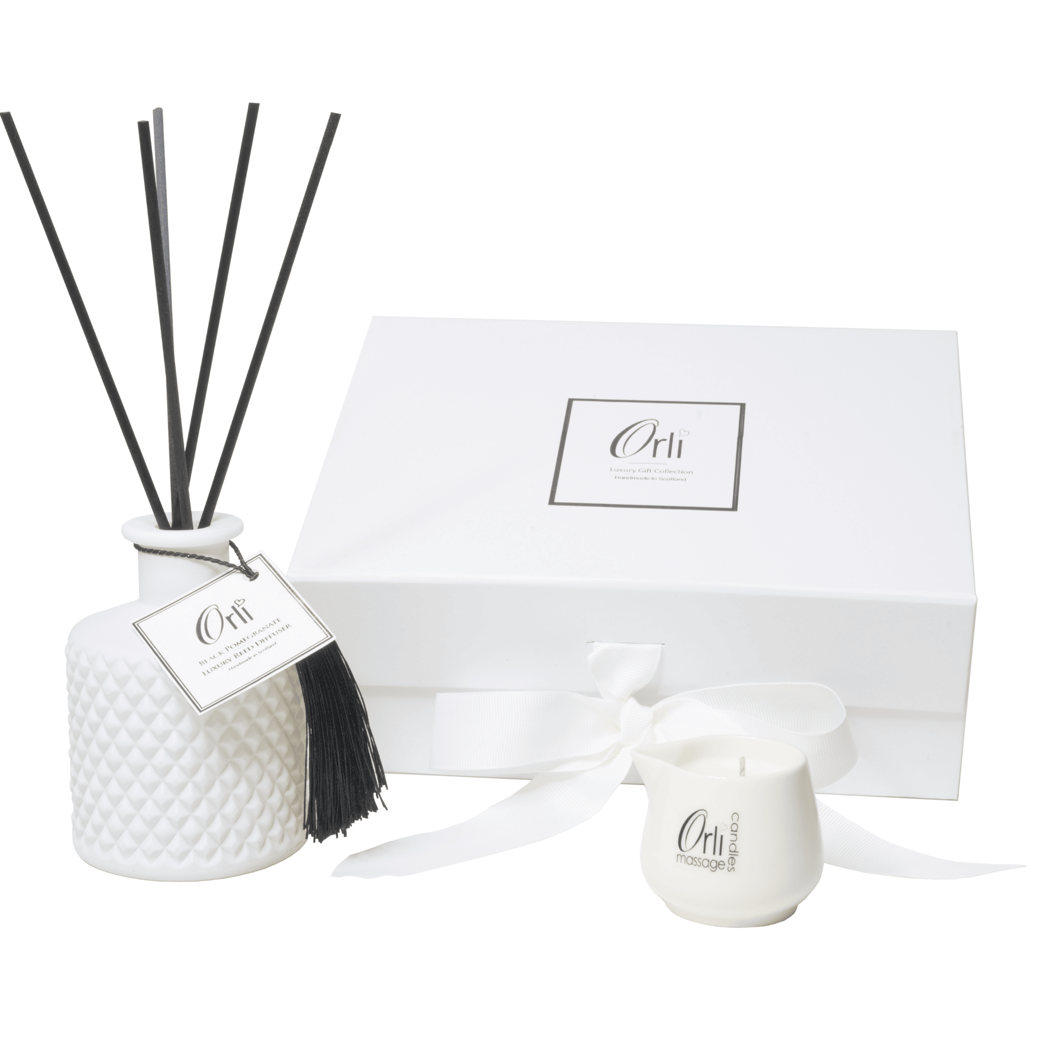Black Pomegranate luxury gift box with fragrance products for indulgent self care and gifting