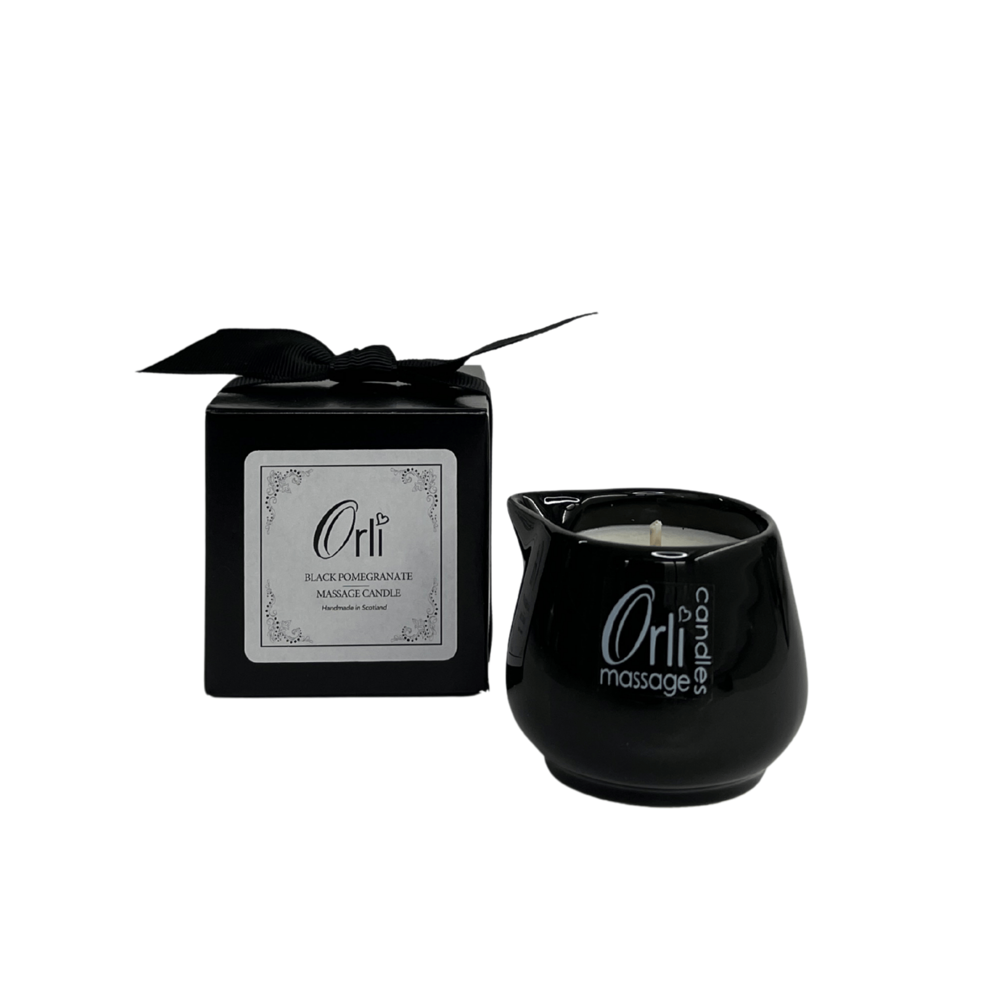 Black pomegranate luxury massage candle for sensual spa treatments and deep relaxation rituals