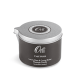 Café noir massage candle melted oil texture and warm comforting spa ambience