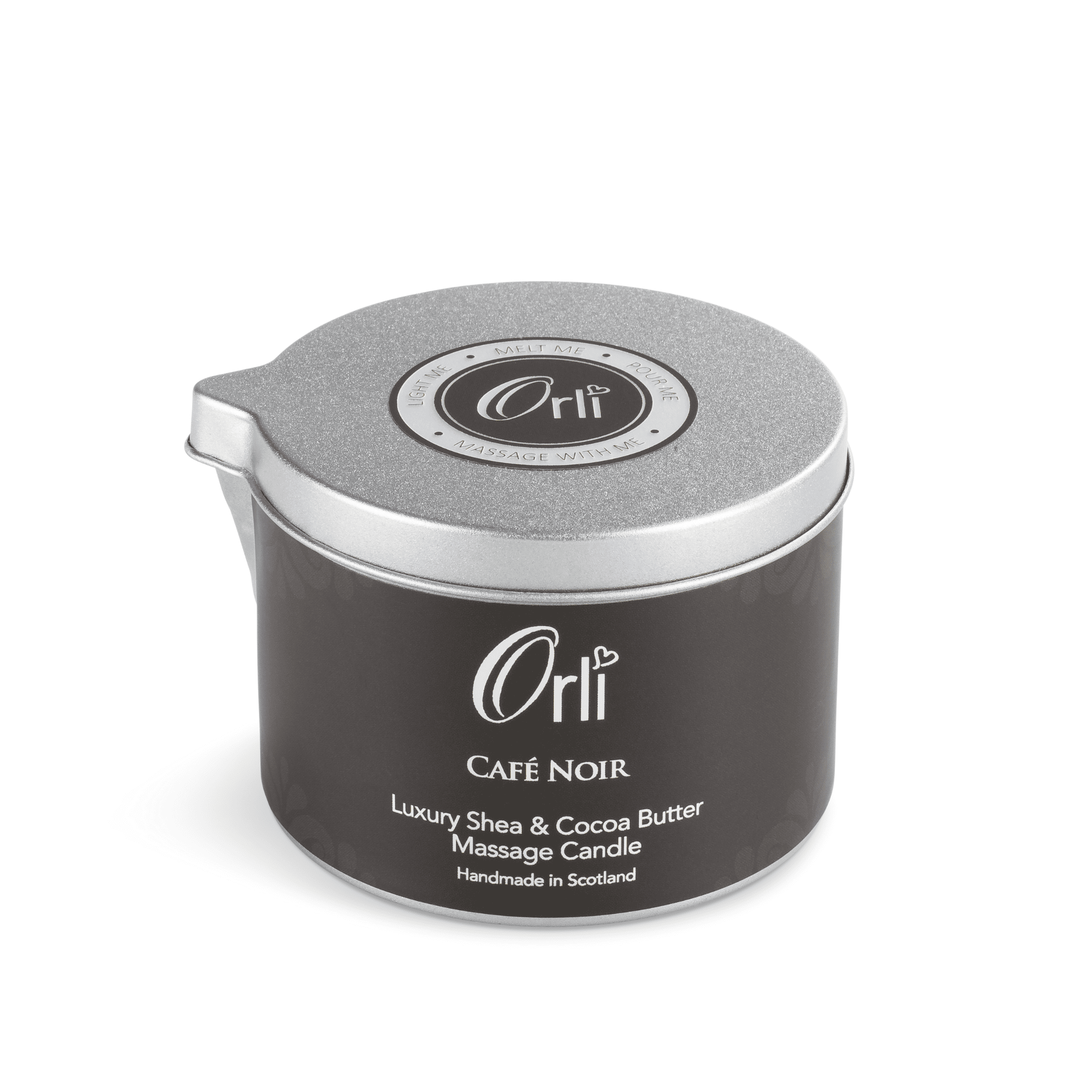 Café noir massage candle melted oil texture and warm comforting spa ambience