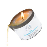 Calm massage candle for relaxing spa treatments and soothing self care rituals