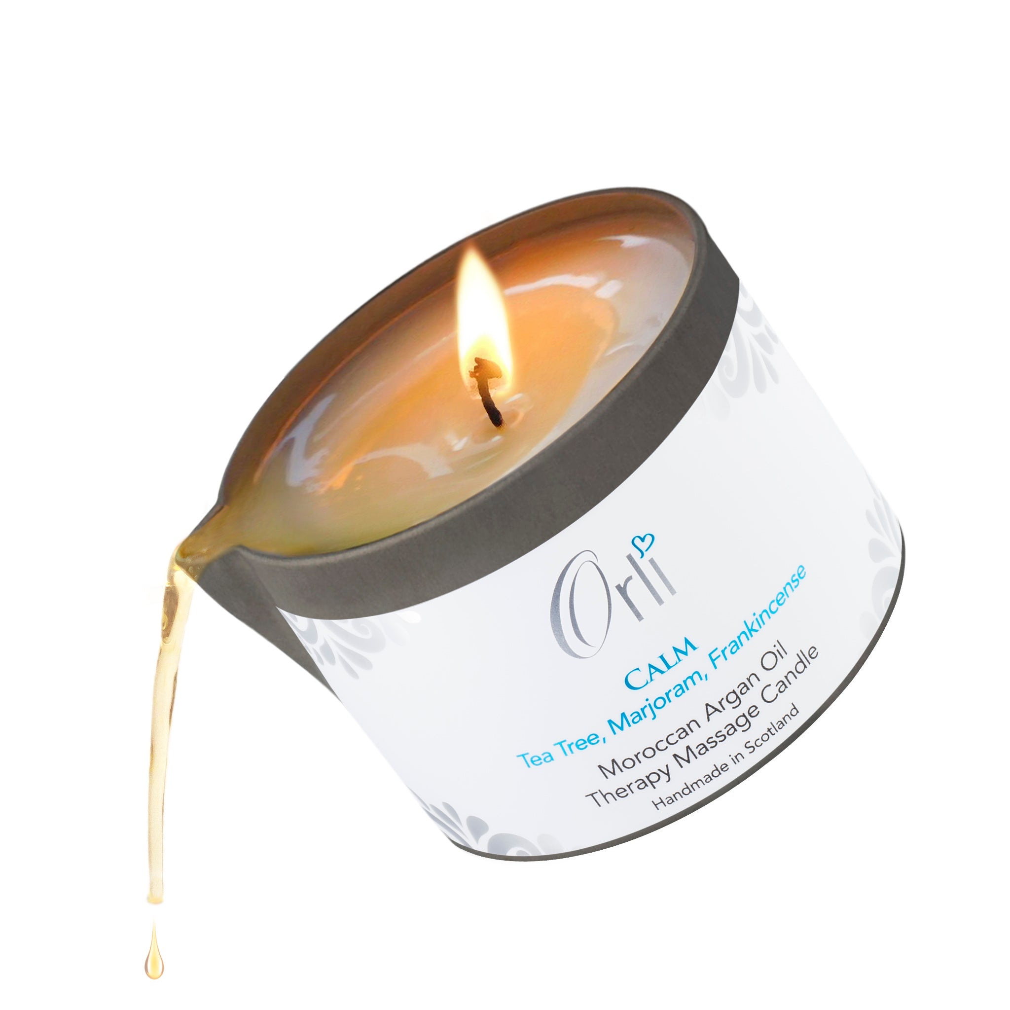 Calm massage candle for relaxing spa treatments and soothing self care rituals