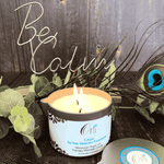 Calm massage candle used in relaxing spa treatment for stress relief and deep relaxation
