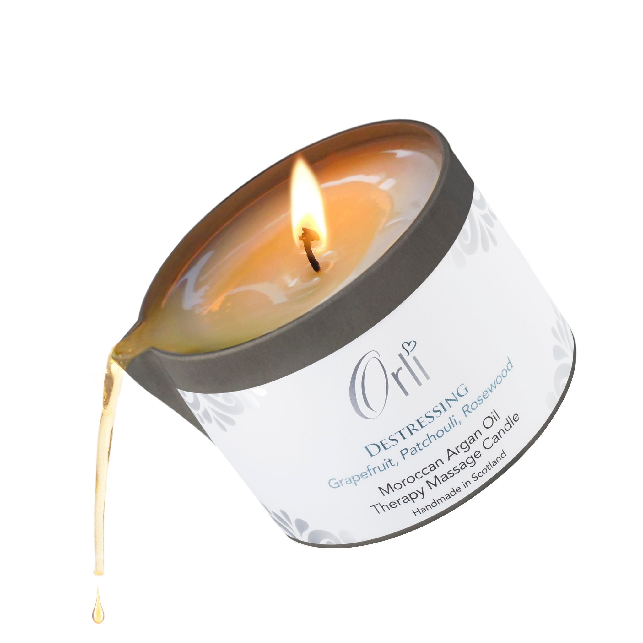 Destressing massage candle for calming the mind and relieving tension in spa treatments