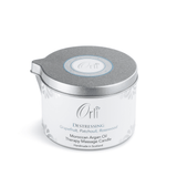 Destressing massage candle melted oil texture and soothing relaxation ambience