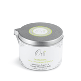 Energising massage candle melted oil texture and refreshing citrus spa ambience