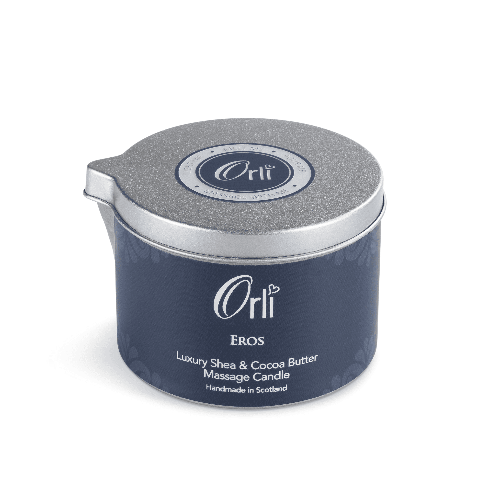 Eros massage candle melted oil texture and warm spa ambience