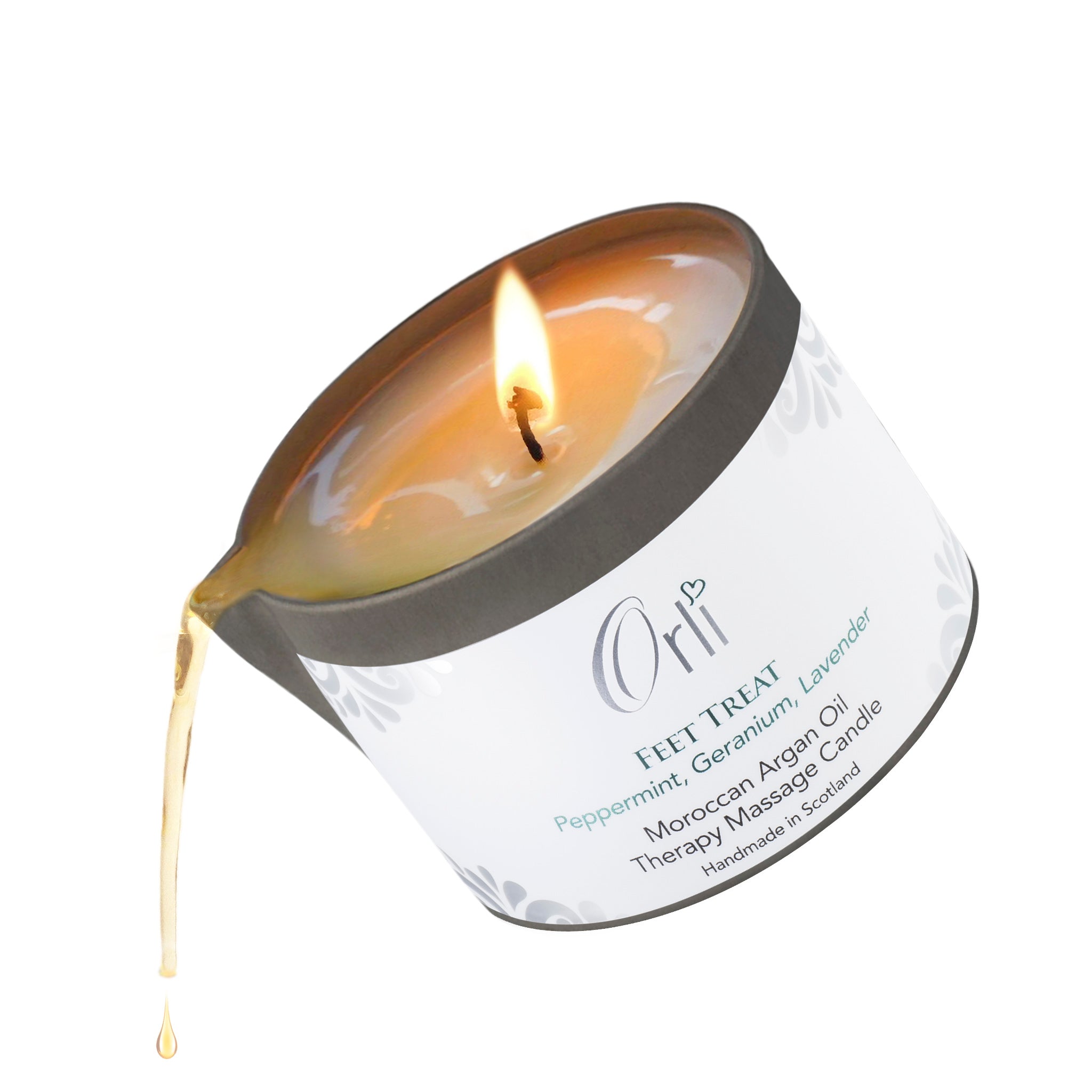 Feet treat massage candle for soothing tired feet and relaxing spa treatments