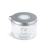 Feet treat massage candle melted oil texture and nourishing foot care treatment
