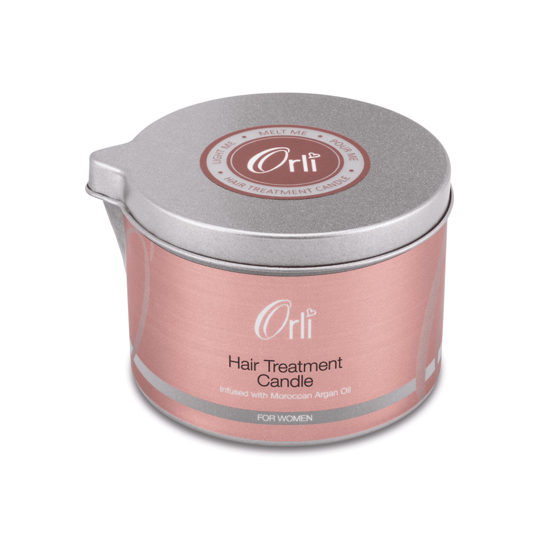 Hair treatment candle melted oil texture and nourishing blend for healthy shiny hair