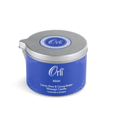 Massage candle for men melted oil texture and warm masculine spa ambience