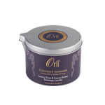 Coconut shimmer massage candle melted oil texture and light reflecting shimmer detail