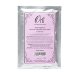 Rose quartz crystal face mask used in relaxing skincare treatment and self care routine