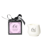 Rose and rhubarb luxury massage candle for revitalising spa treatments and uplifting self care rituals