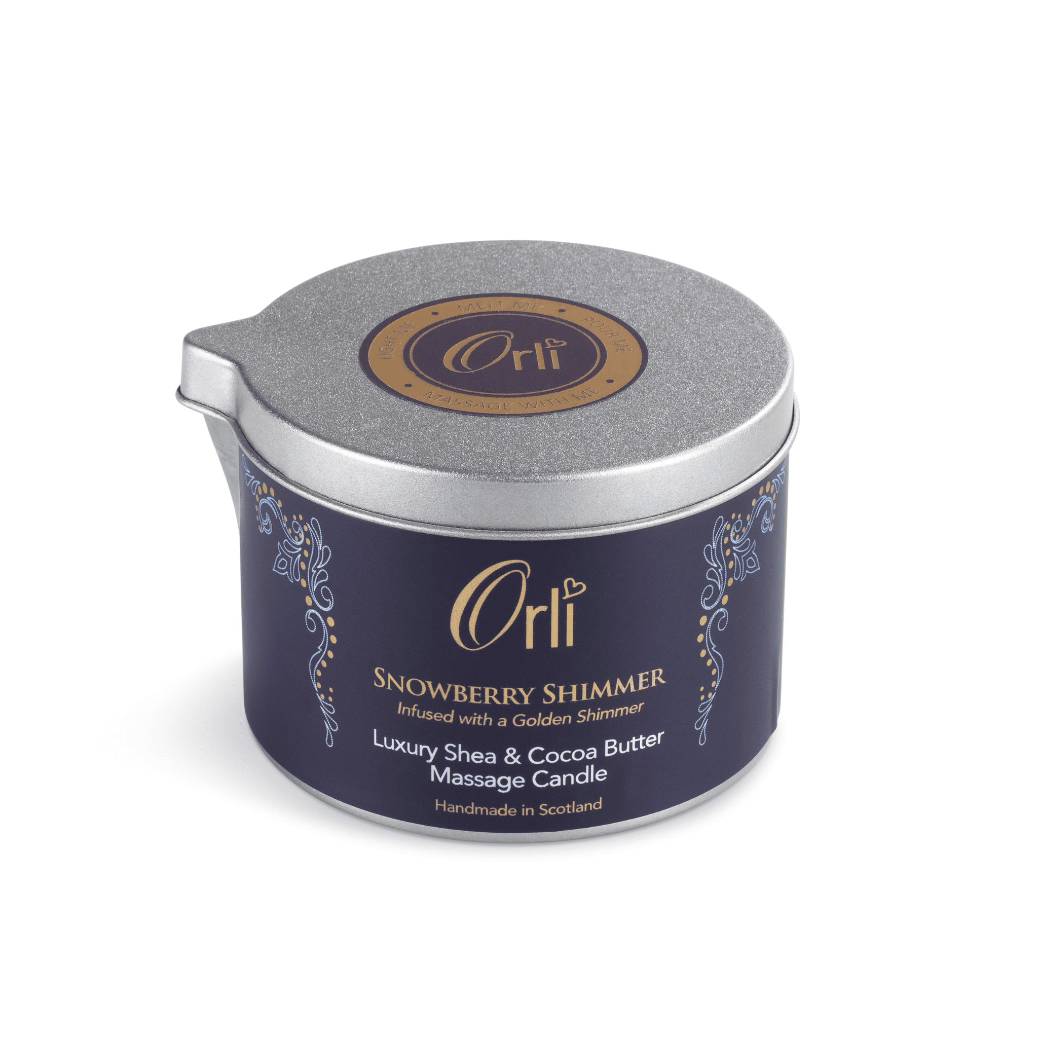 Snowberry luxury massage candle for brightening skin and indulgent spa treatments