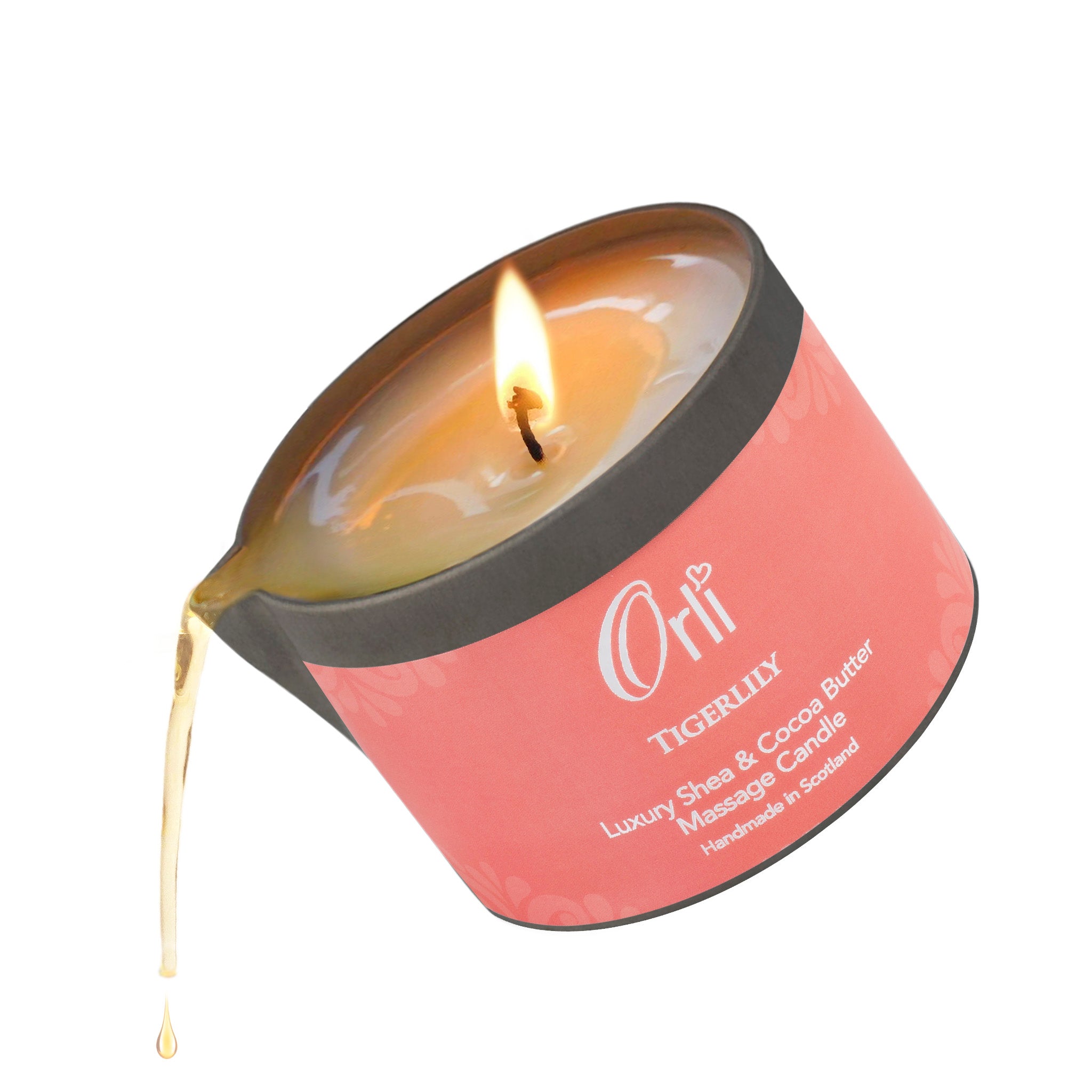 Tigerlily massage candle for uplifting spa treatments and indulgent self care rituals