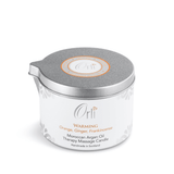 Warming massage candle melted oil texture and warm glow for relaxing treatments